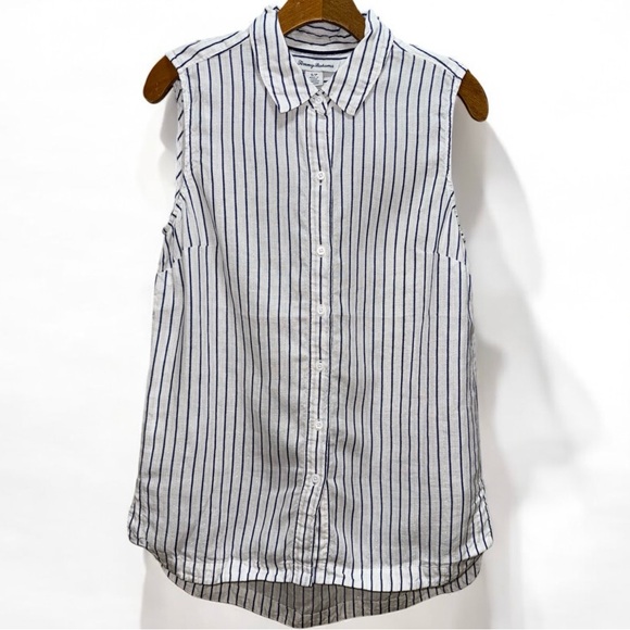 Tommy Bahama Coastalina Cabana Stripe Sleeveless Shirt size S - Picture 1 of 14